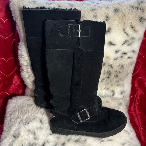 Bearpaw Sheepskin Shearling Woodbury Tall Boots Size 9 - Picture 2 of 11